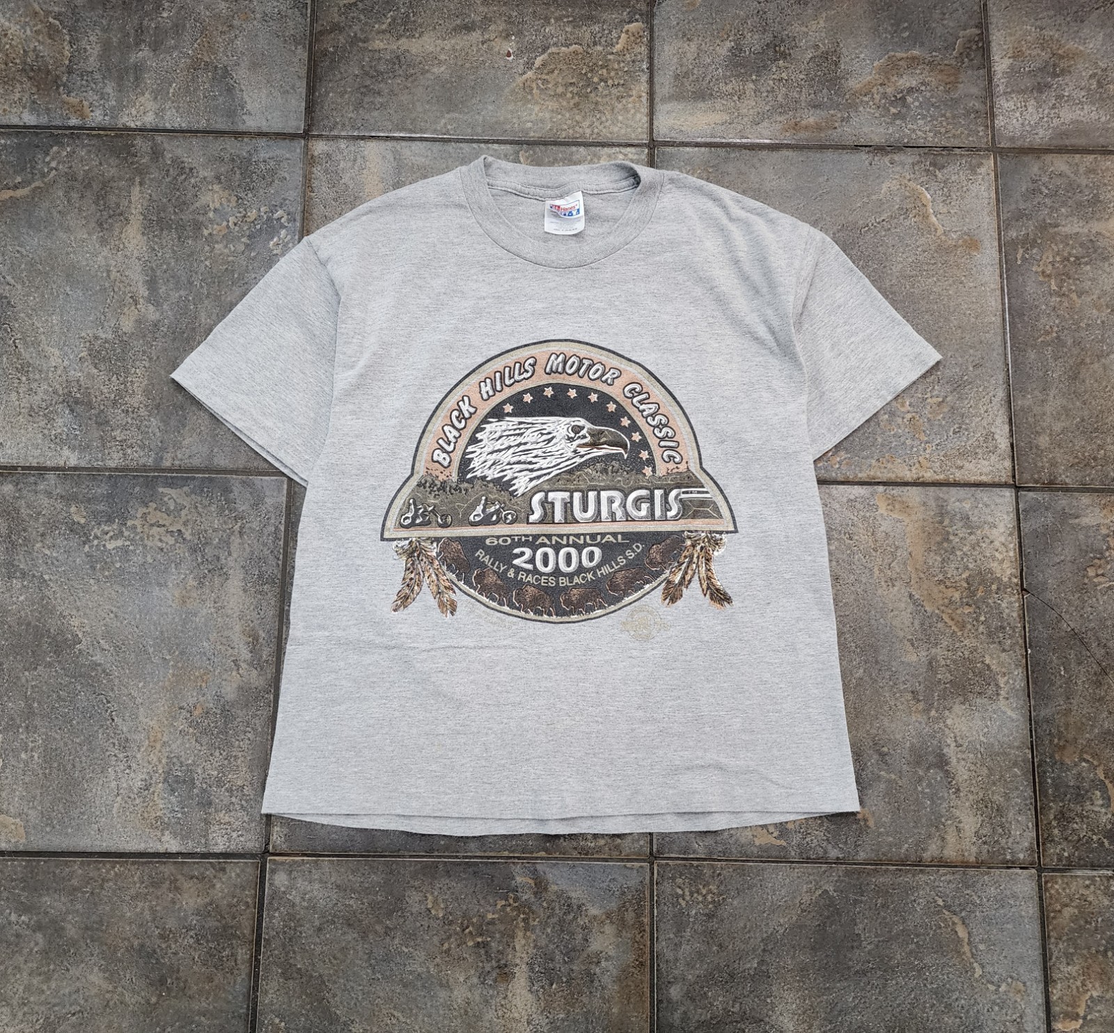 Vintage 2000 Sturgis Motorcycle Rally Medium Black Hills Biker Skater T Shirt