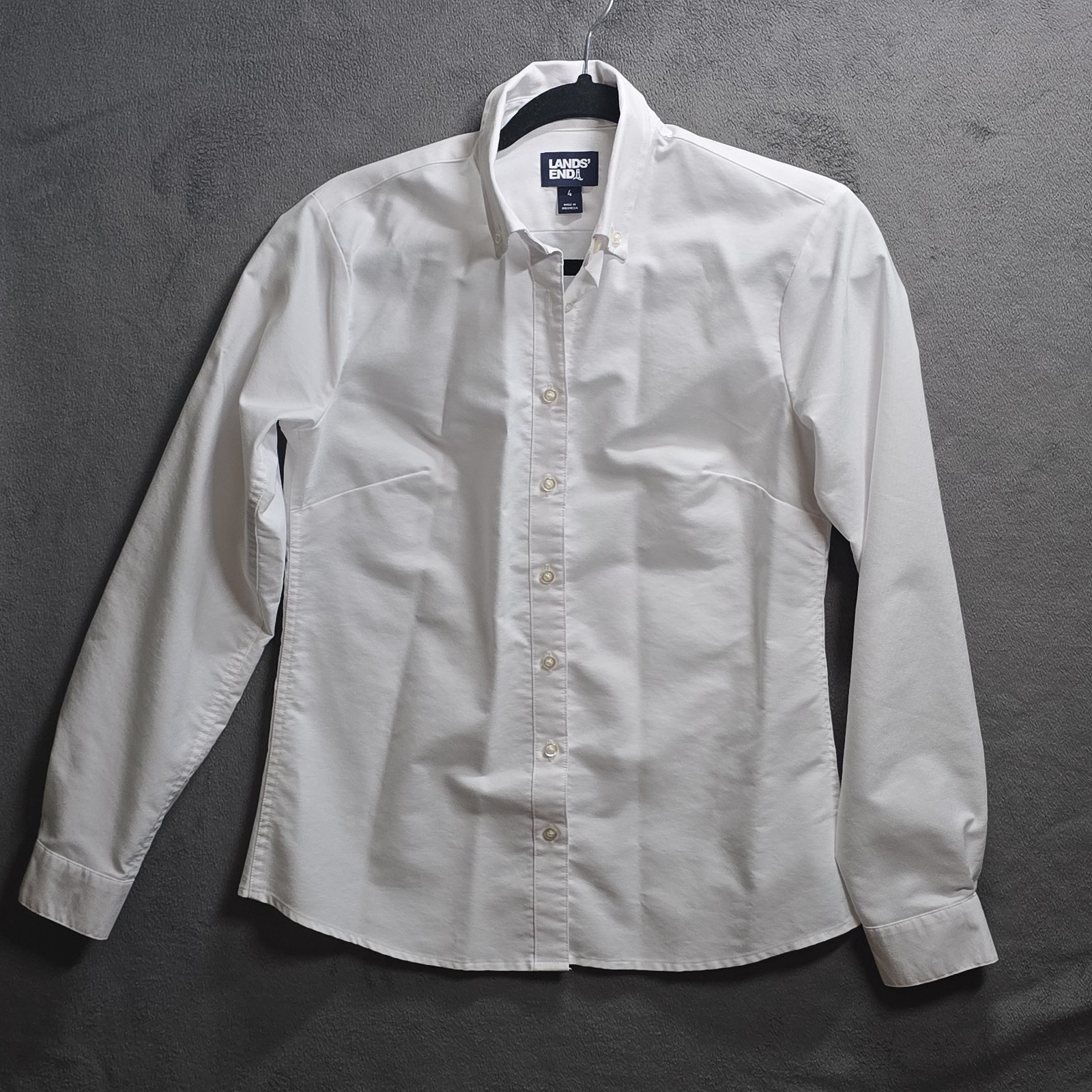Lands End Shirt Button Down Long Sleeve Womens Size 4 EUC