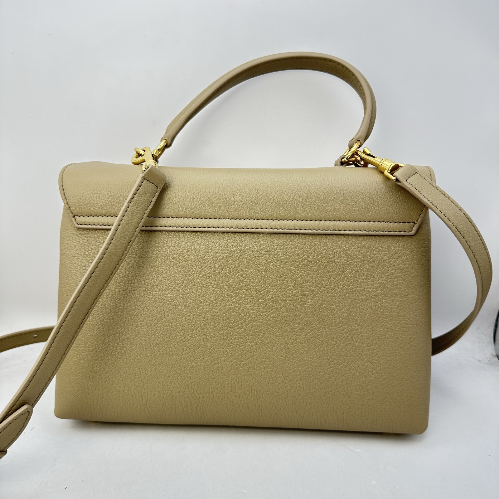 Celine Womens Medium Nino crossbody Top Handle Bag Leather Safari