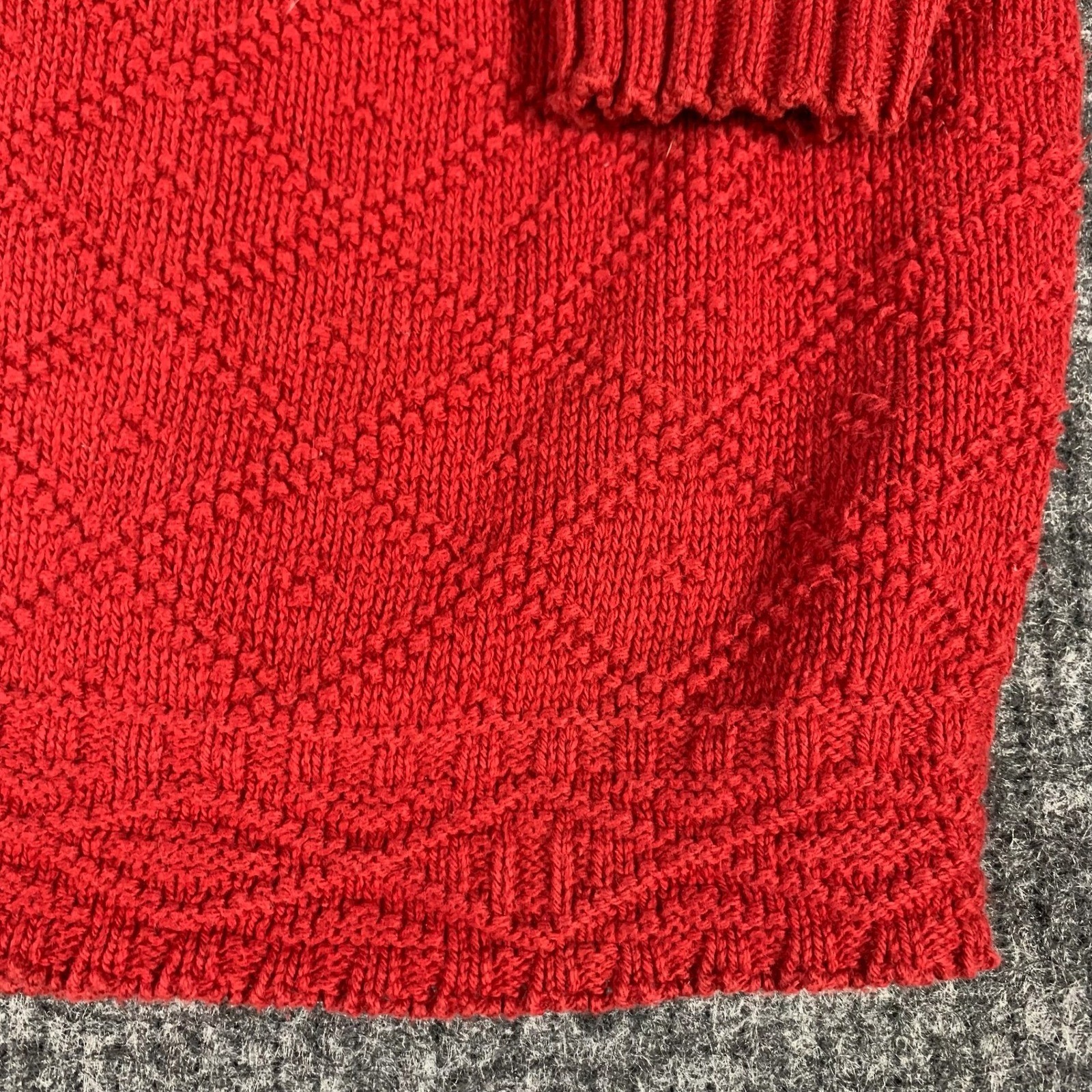 Vintage Best American Clothing Co Sweater Womens Medium Red Cotton V Neck 90s