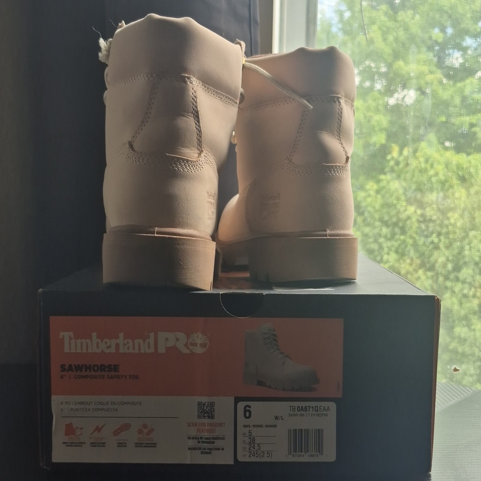 Timberland PRO Men’s Suede Composite Toe Lace-Up Ankle Work Boot Beige/pink 6W