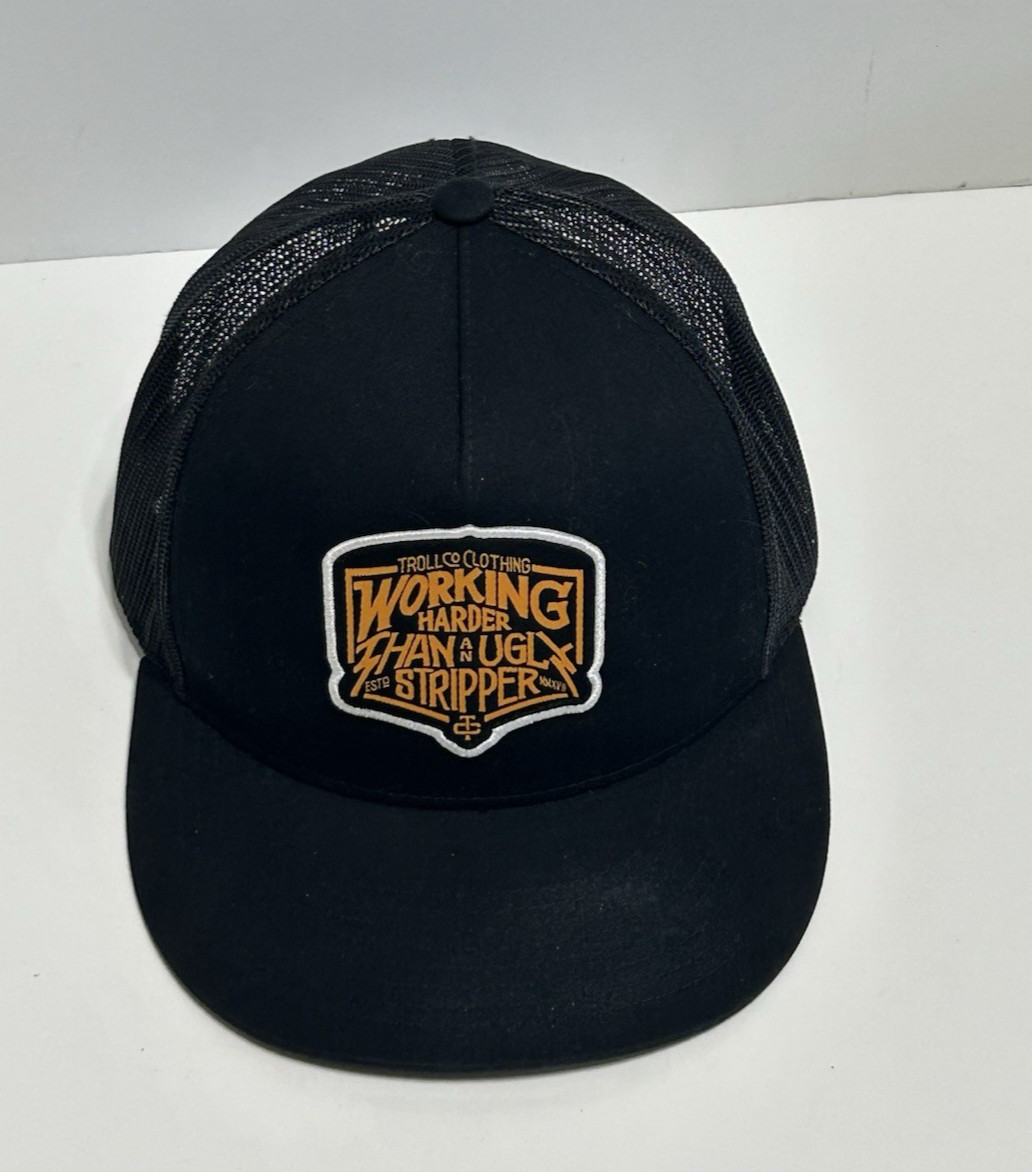 Troll Co. Clothing Snapback Trucker Hat Cap Harder Than An Ugly Stripper Mesh