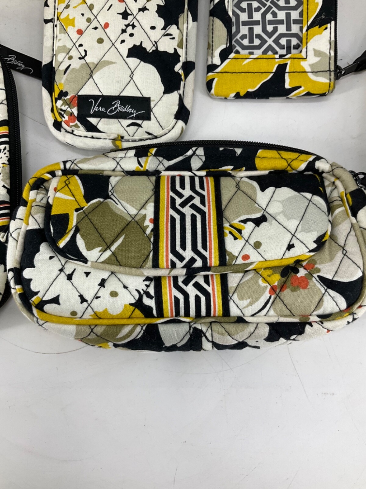 12 PIECES Vera Bradley Dogwood Pattern Travel Set Tote Cosmetic Bag Wallet Case