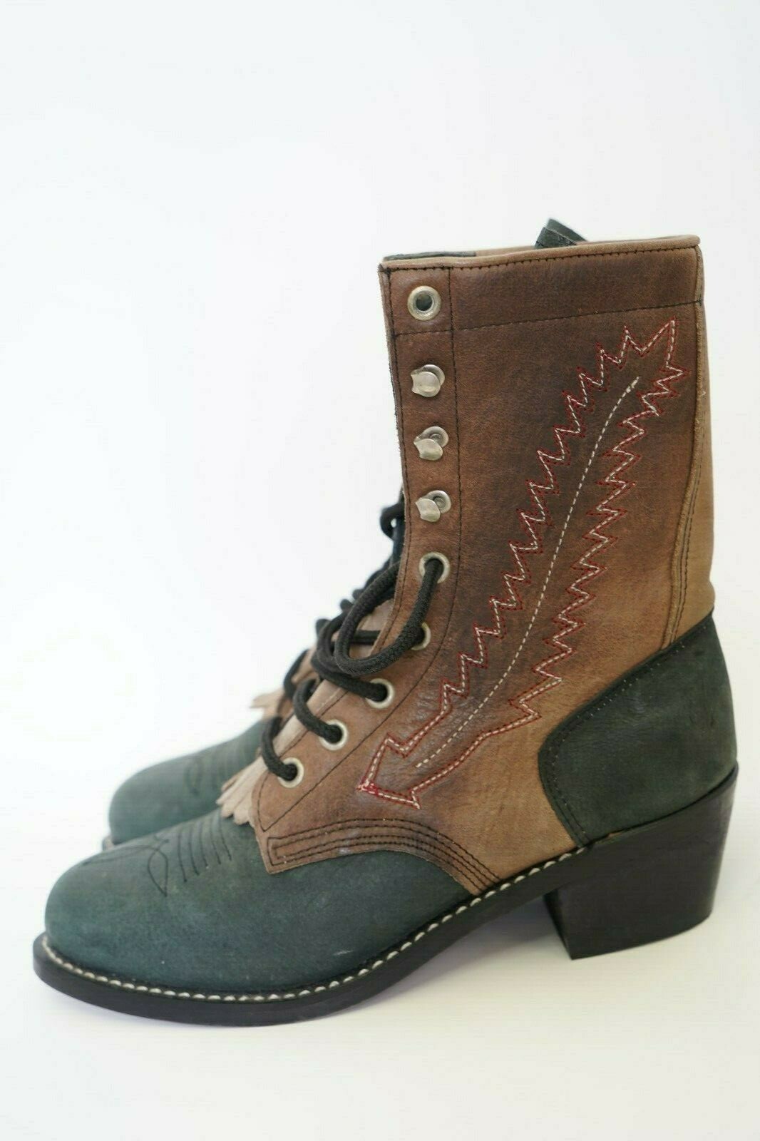 A Jama Product CPY 5141G Cobalt Brown Leather Embroidered Boot Women’s Size 7