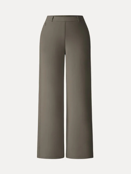 OGL Stretch Cotton Blend Slimming High Rise Wide Leg Pants – Deep Dry Olive