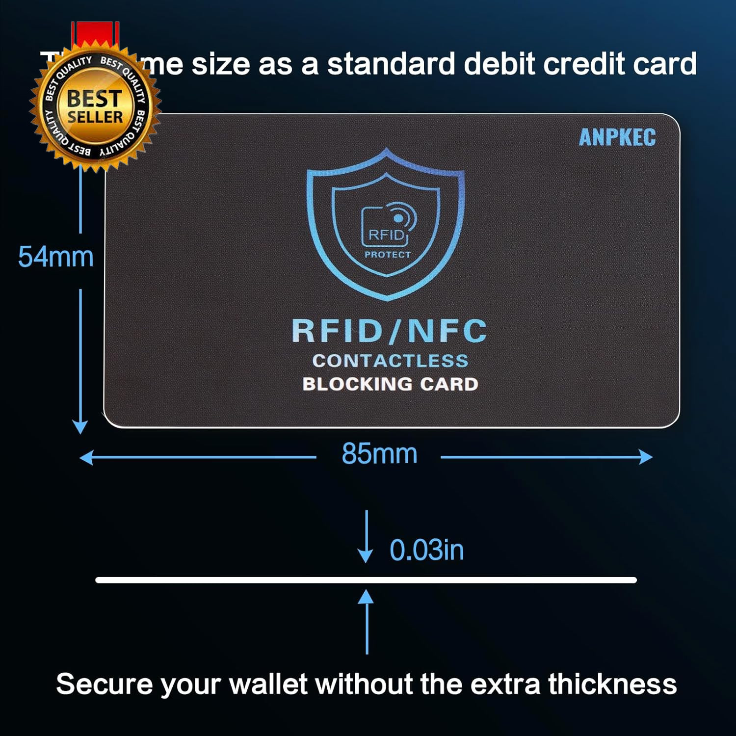RFID Blocking Card (5 Pack), Slim RFID & NFC Blocker for Men & Women – 1 Card Pr