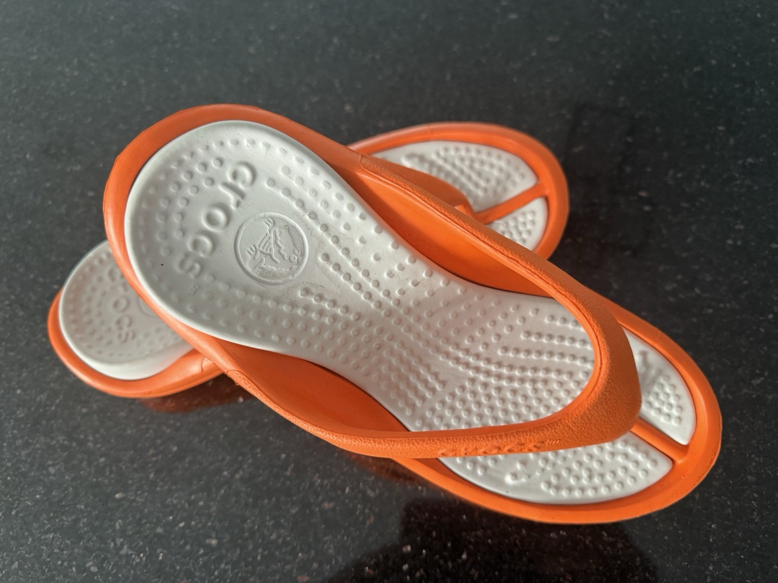 Crocs Athens Flip Flops Women Orange Color Size W 6 M 4