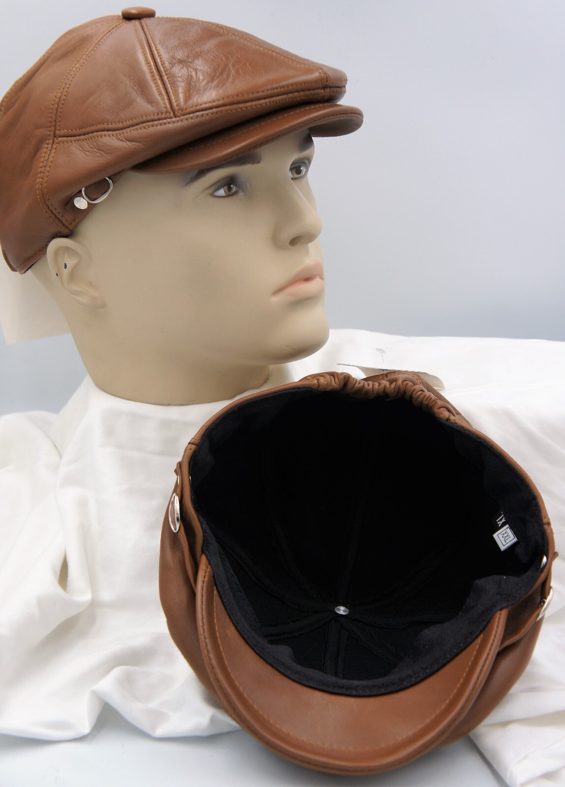 5 Colors REAL LEATHER Men Gatsby Newsboy Ivy Hat Golf Driving Flat Cabbie M-3XL