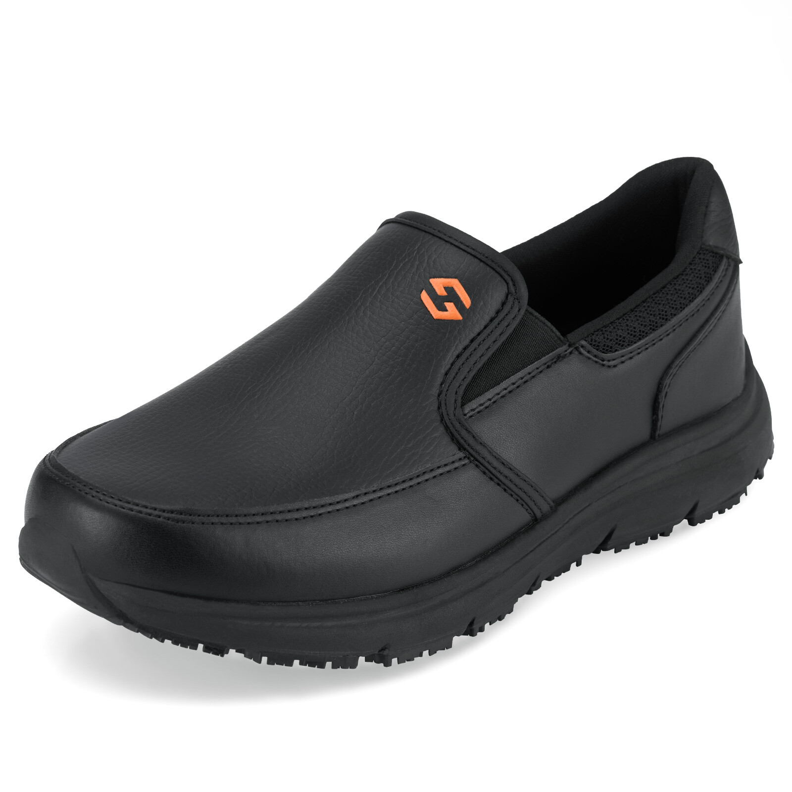 HISEA Men Slip-On Non-Slip Shoes Water & Oil Resistant Chef Restaurant Work Shoe