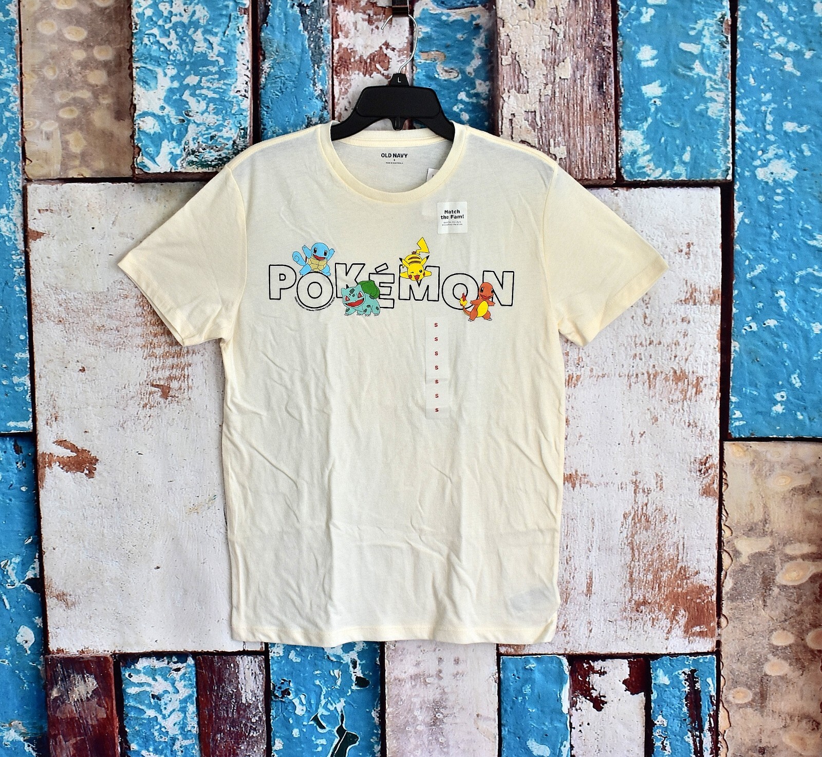 Unisex Old Navy Pokemon Gender-Neutral Graphic T-Shirt MEDIUM Creme NEW TAG