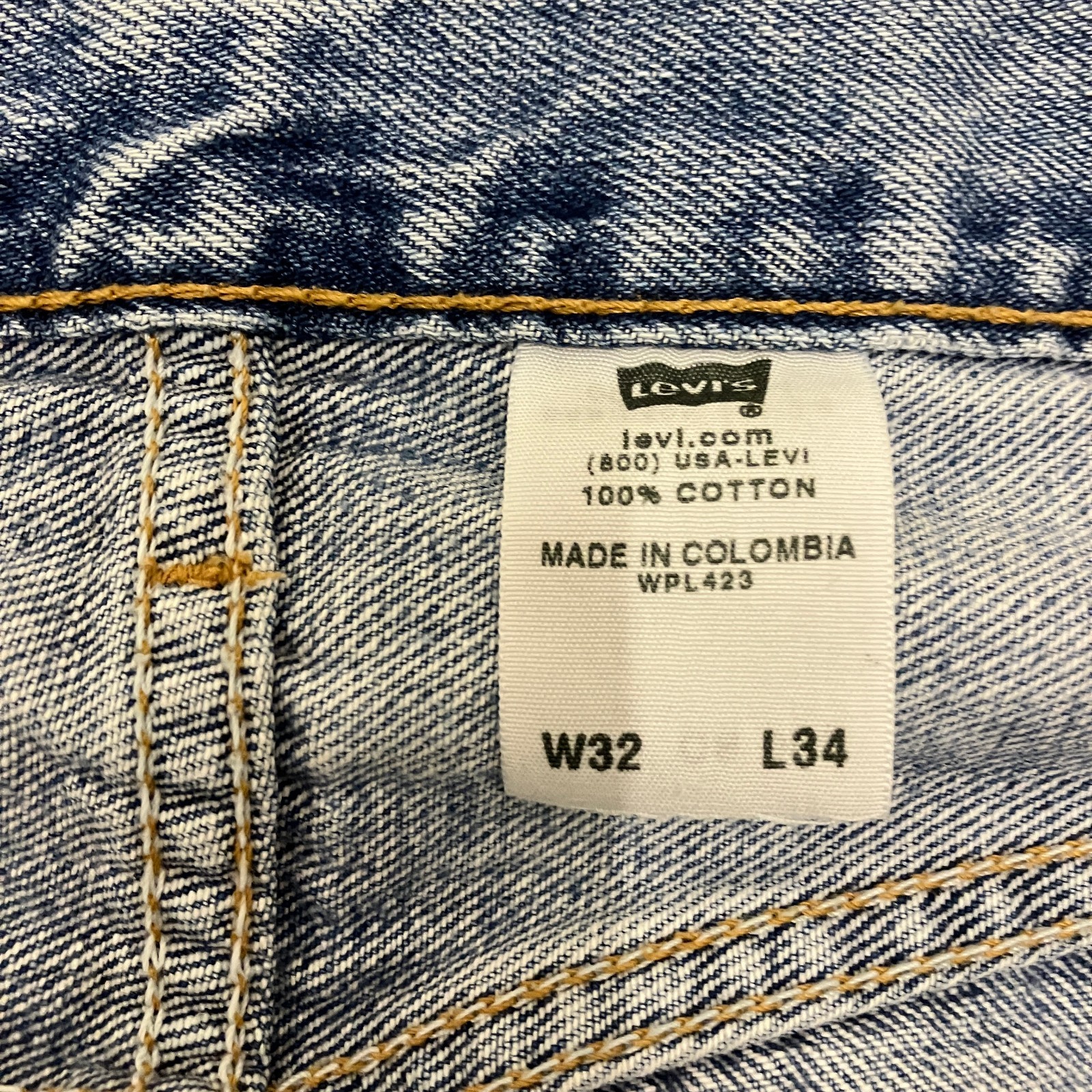 Levi’s 501 Jeans Mens 32W 34L Blue Straight Leg Denim Button Fly Red Tab