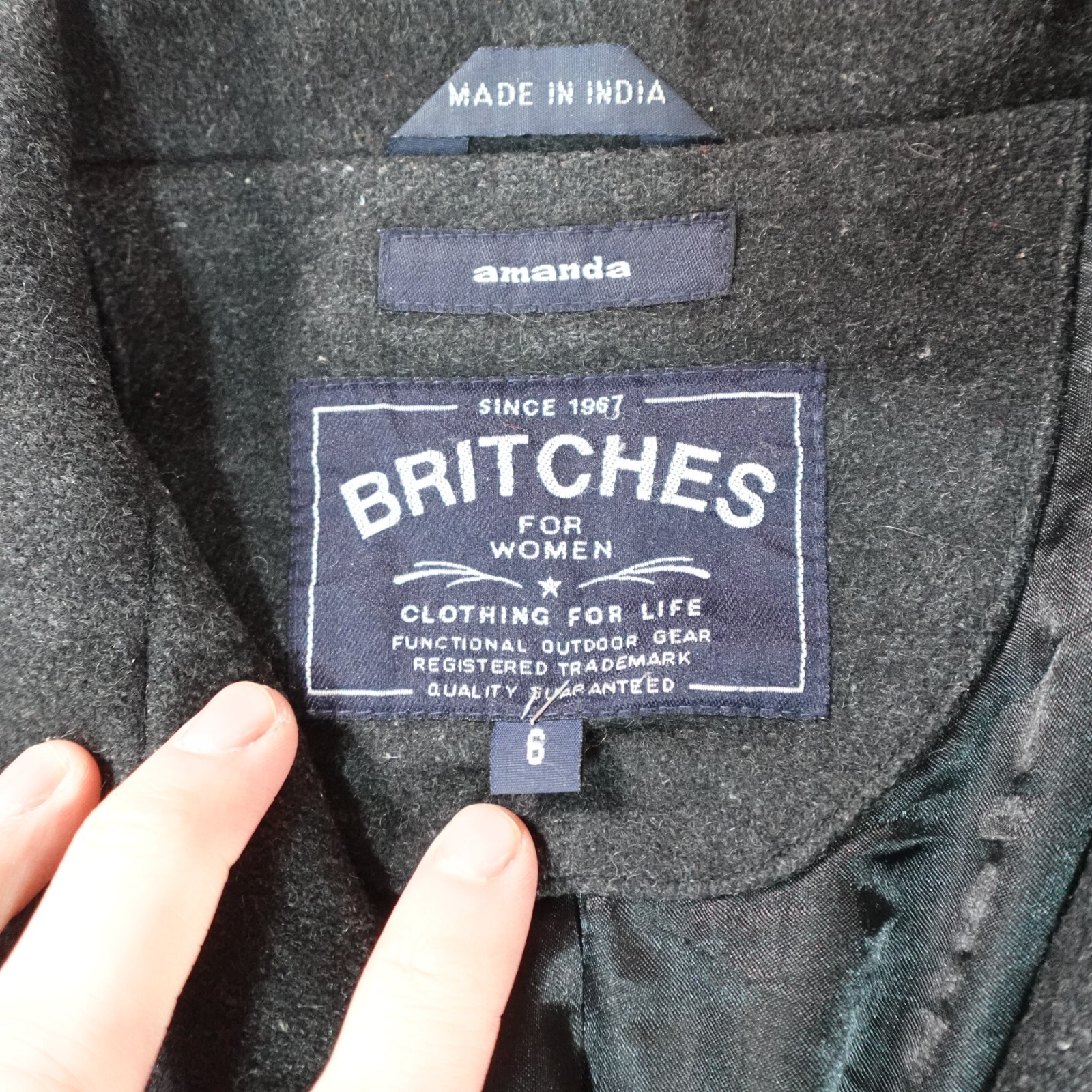 Britches Peacoat Womens 6 Gray Amanda Double Breasted Wool Old Money Outdoor