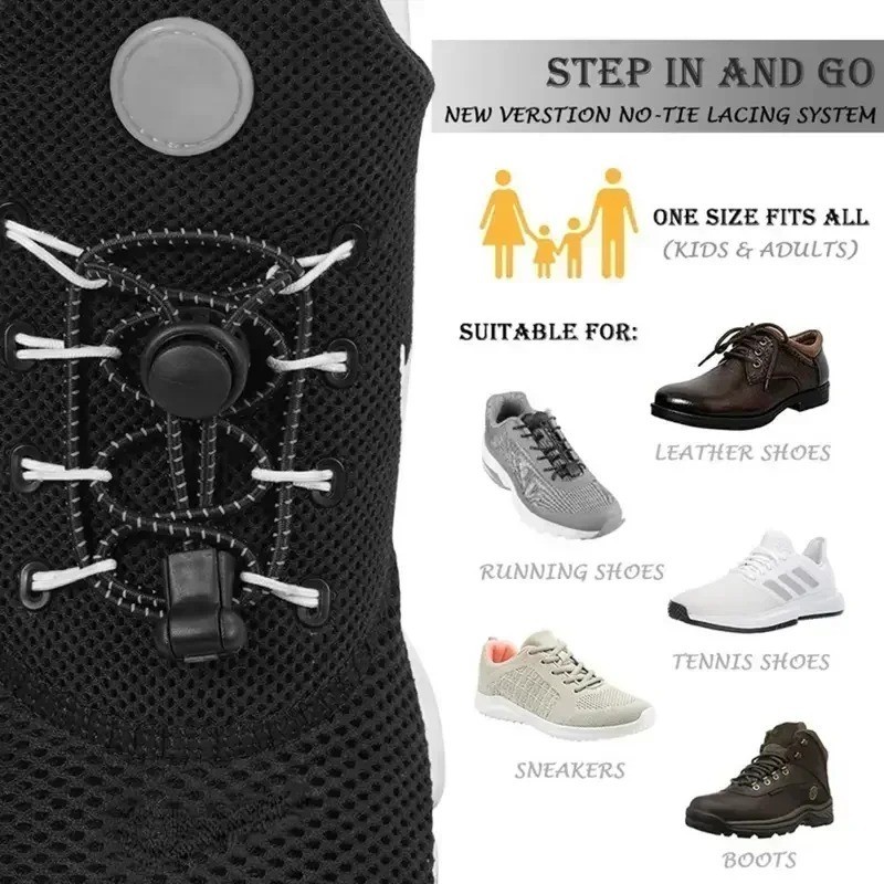 No Tie Elastic Lock Shoe Laces Rope Running Jogging Sneakers Trainer Shoelaces
