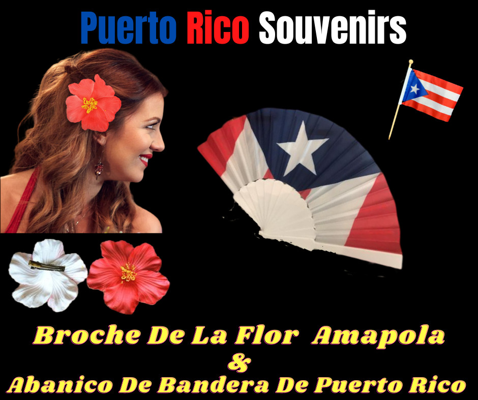 Caribe Typical 3 P/C Set Flag Color Skirt Set, Ropa Tipica Del Caribe. (3 Piece)