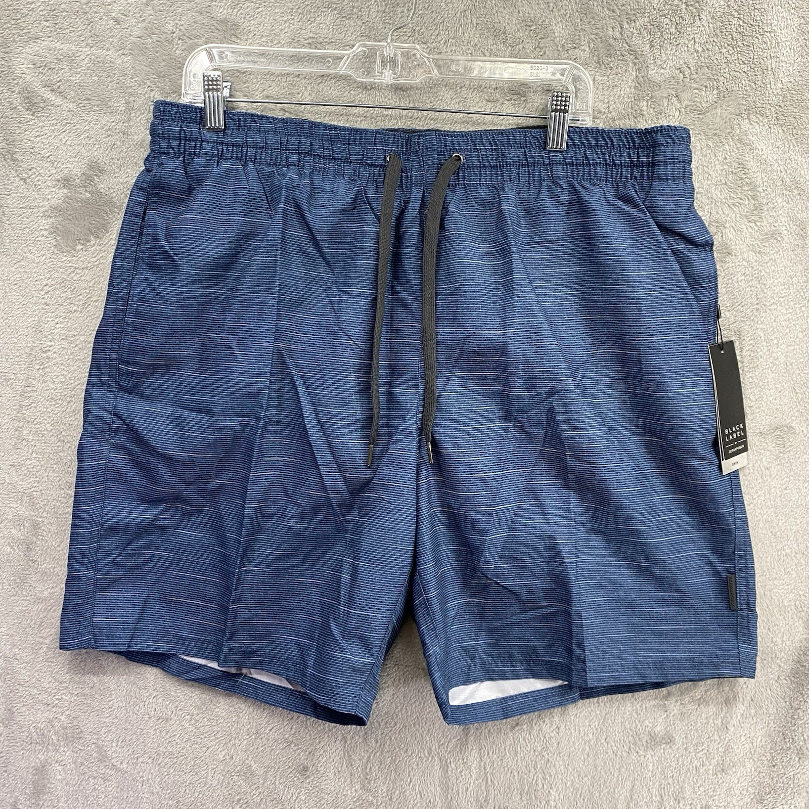 NWT BLACK LABEL by Zeroxposur Mens Swim Trunks Blue Pit Stretch Lined Size XL