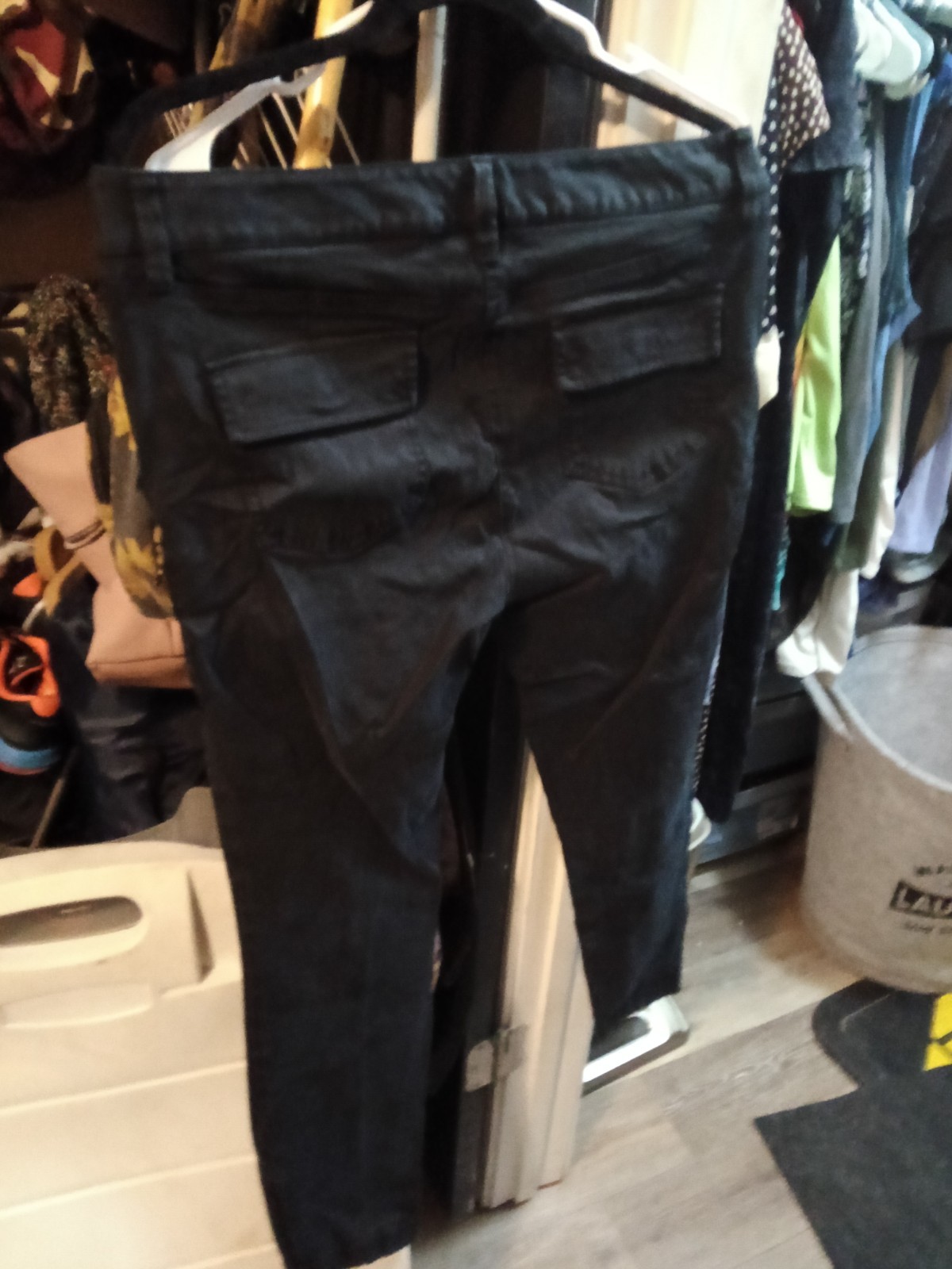 LOFT Women’s Black Skinny Jeans Size 12 Stretch Denim 5-Pocket Button Zip