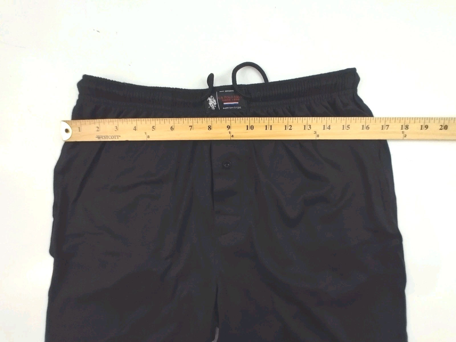US Polo Assn Gym Shorts Black Medium 32-34 Draw String Elastic Waist Lightweight
