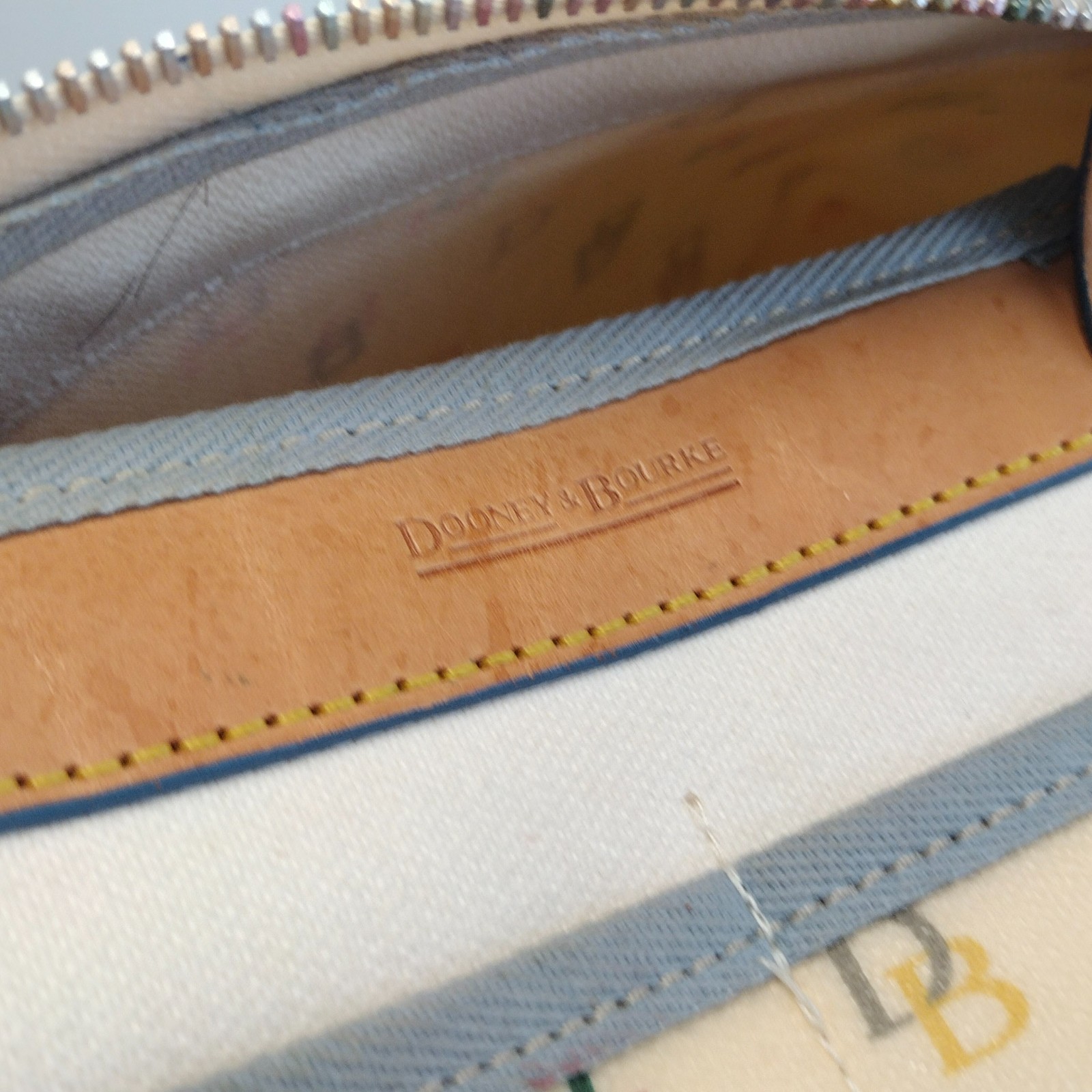 Y2K Vintage Dooney & Bourke Multi Color DB Rainbow Logo Tassel Satchel Purse