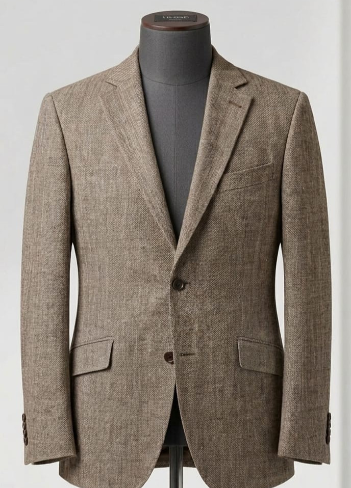ETHOMAS Blazer Jacket SILK LINEN WOOL