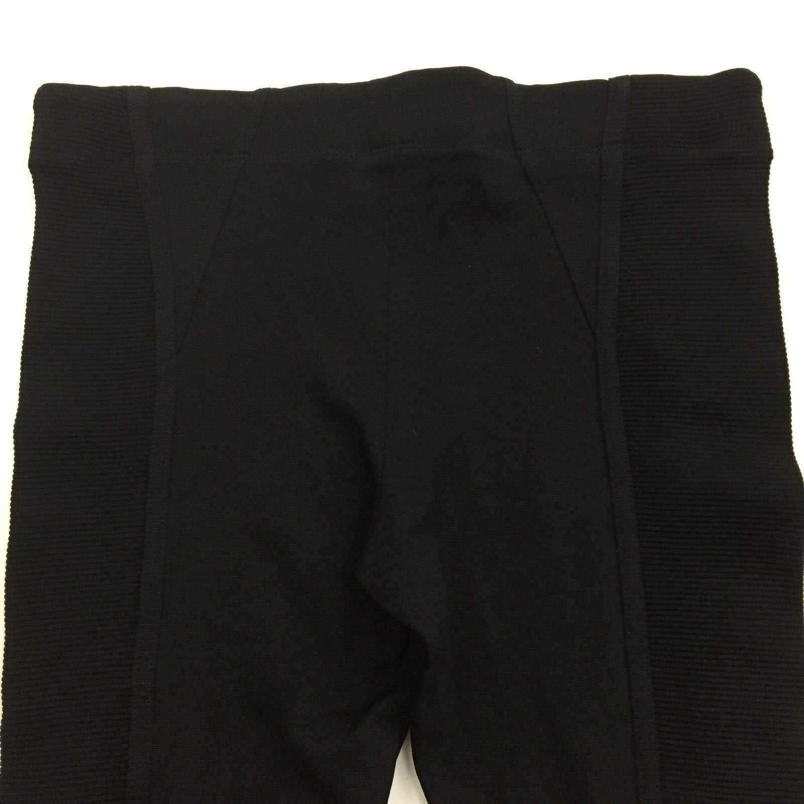 BCBGMAXAZRIA Black Ribbed Fabric Insert Slim Fit Leggings Womens sz Small