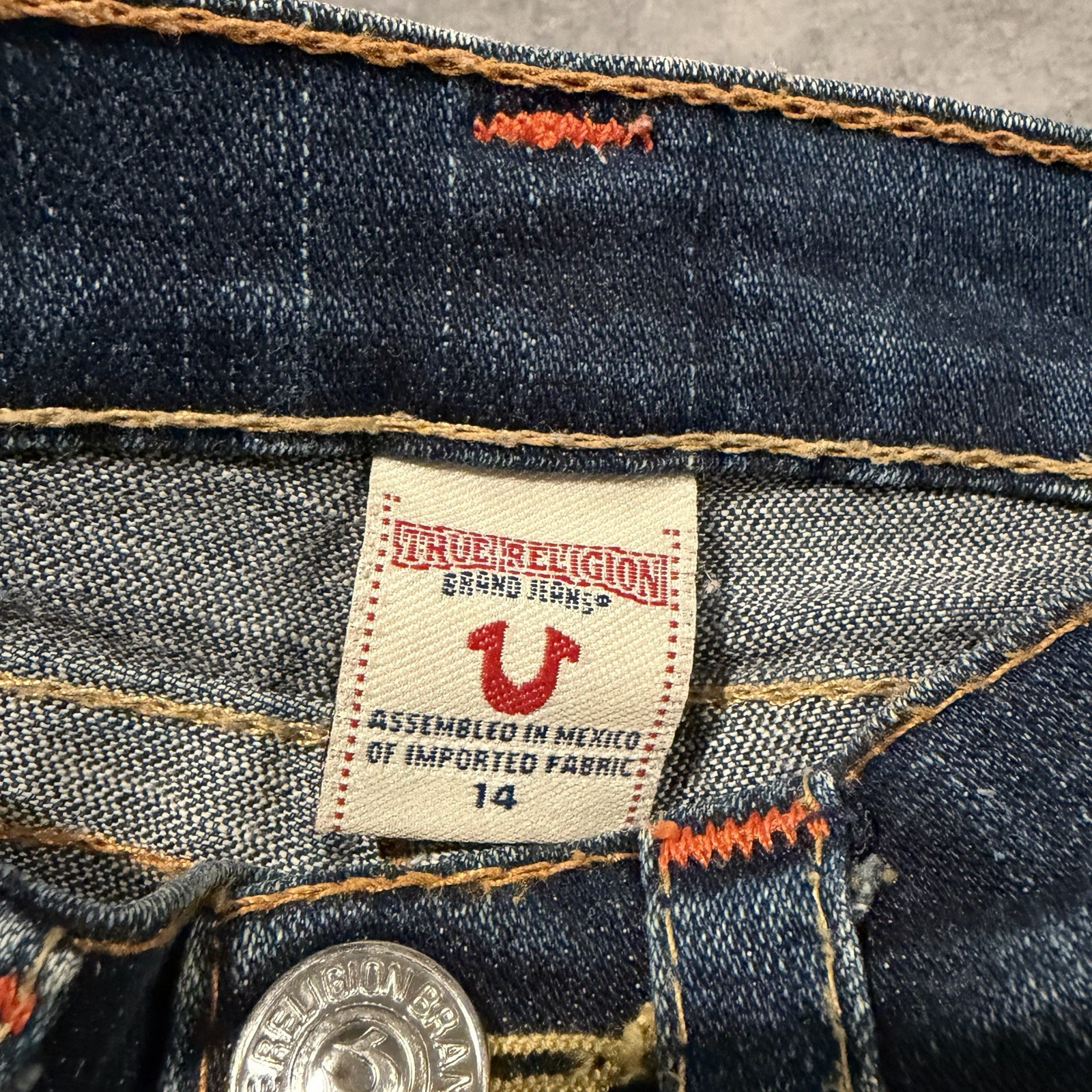 True Religion Jeans Girls 14 Billy Bootcut Flap Pocket Designer Denim Y2K