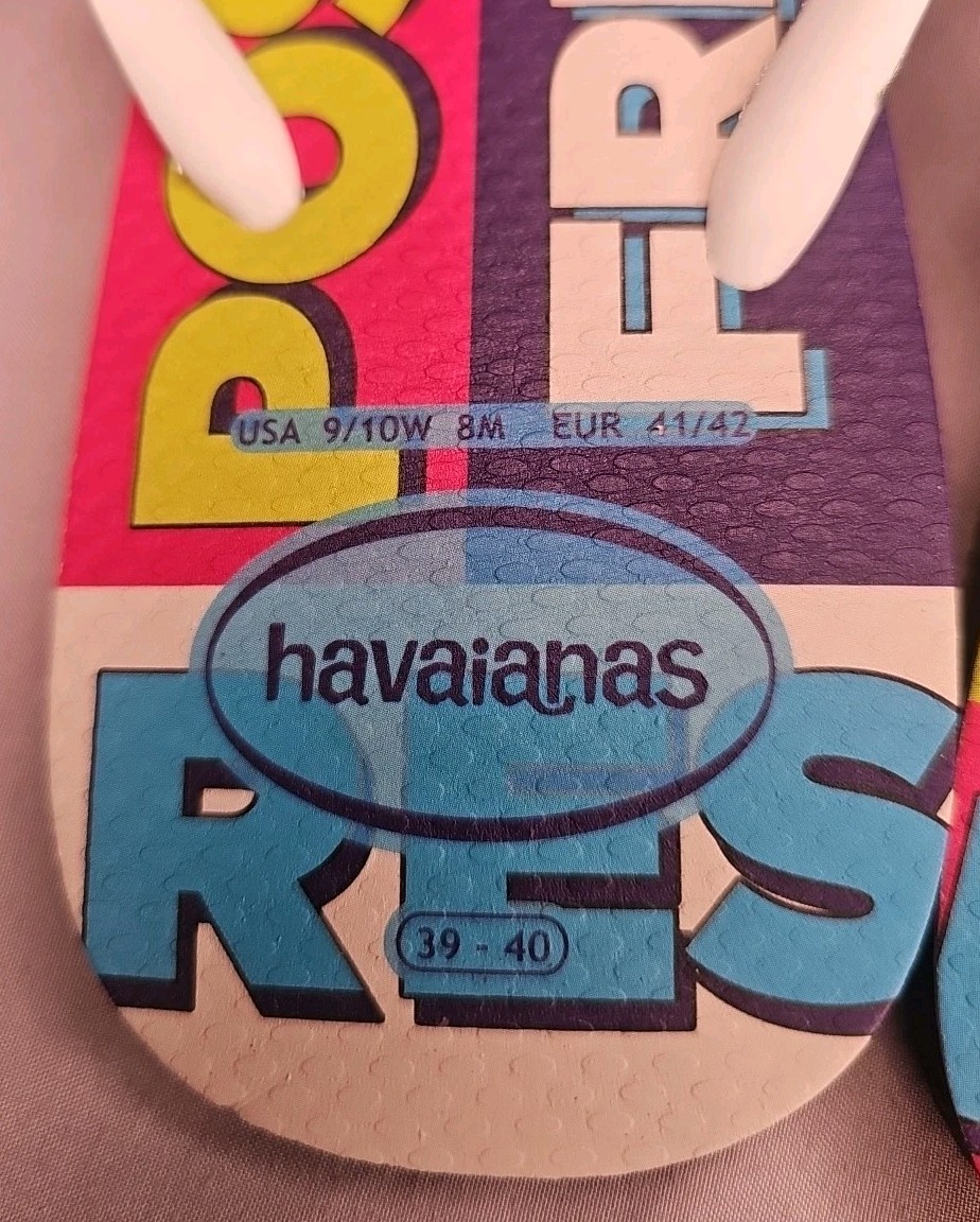 HAVAIANAS PRIDE THEME RUBBER FLIP FLOPS, USA 9/10 Colorful So Cute Must Have….