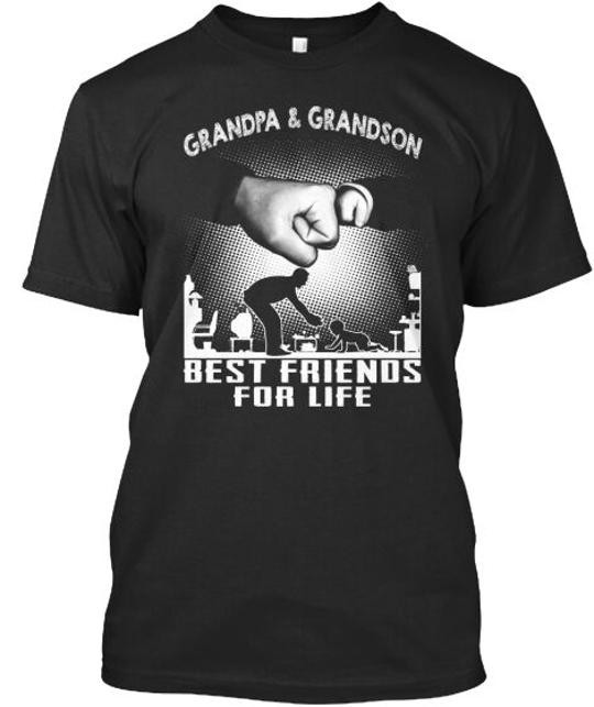 Grandpa Grandson & Best Friends For Life T-Shirt Made in the USA Size S to 5XL