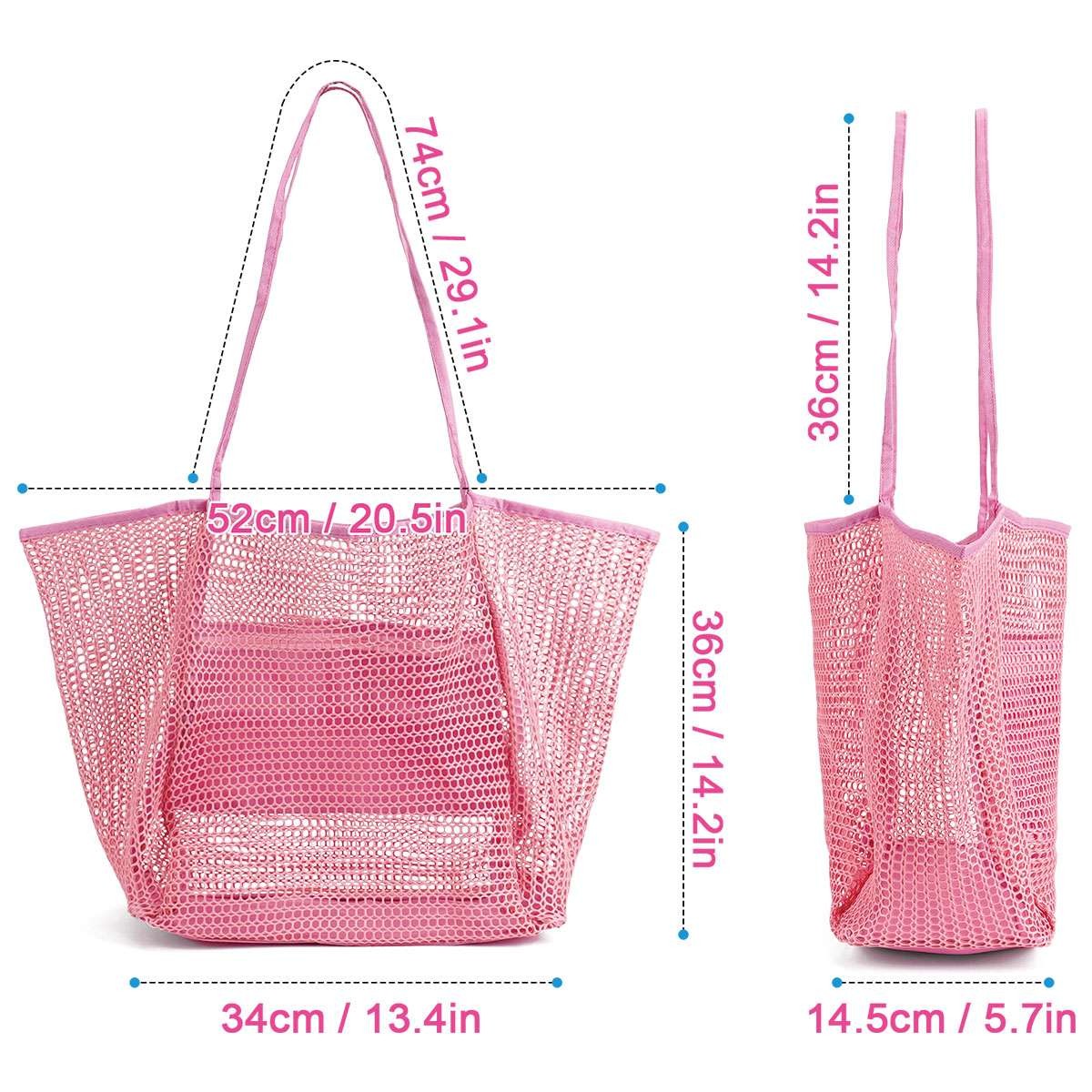 Summer Mesh Tote Bag, Lightweight Shoulder Bag for Beach Travel Pool & Gym