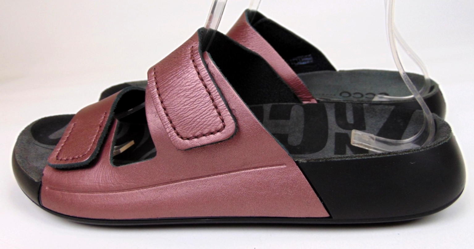 ECCO 2nd Cozmo Women’s Two Strap Fluidform Leather Sandals Woodrose Size 9 – 9.5