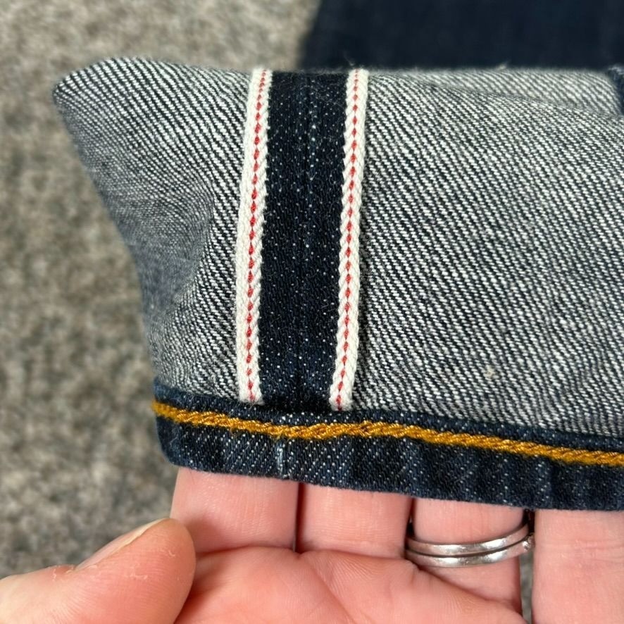 J Crew The Sutton Selvedge Red Line Raw Denim Jeans Mens 30×30 Dark Indigo Wash