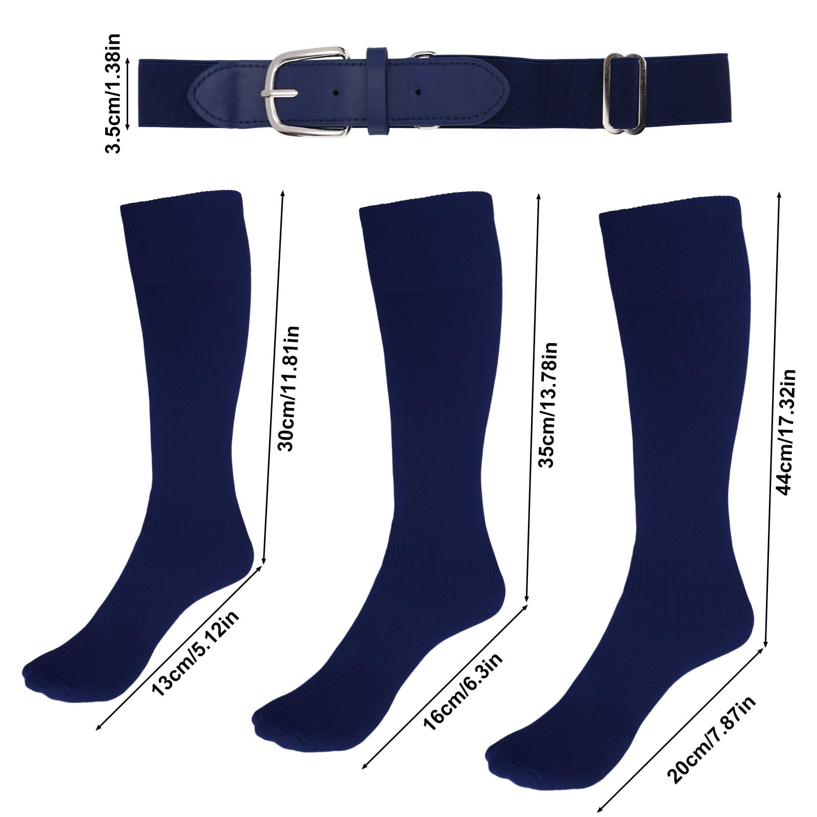 Mikovivi Youth Baseball Socks, Belt and Ball Set, As Shown in the Picture