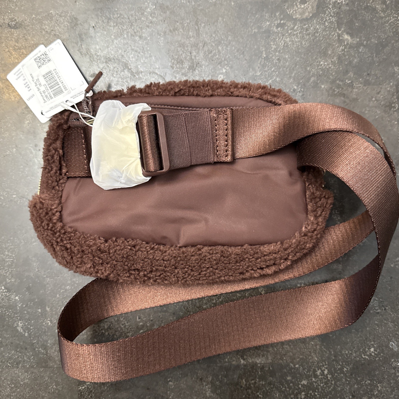 NWT Lululemon Everywhere Belt Bag 1L Brown Earth Sherpa Fleece Gold Hardware