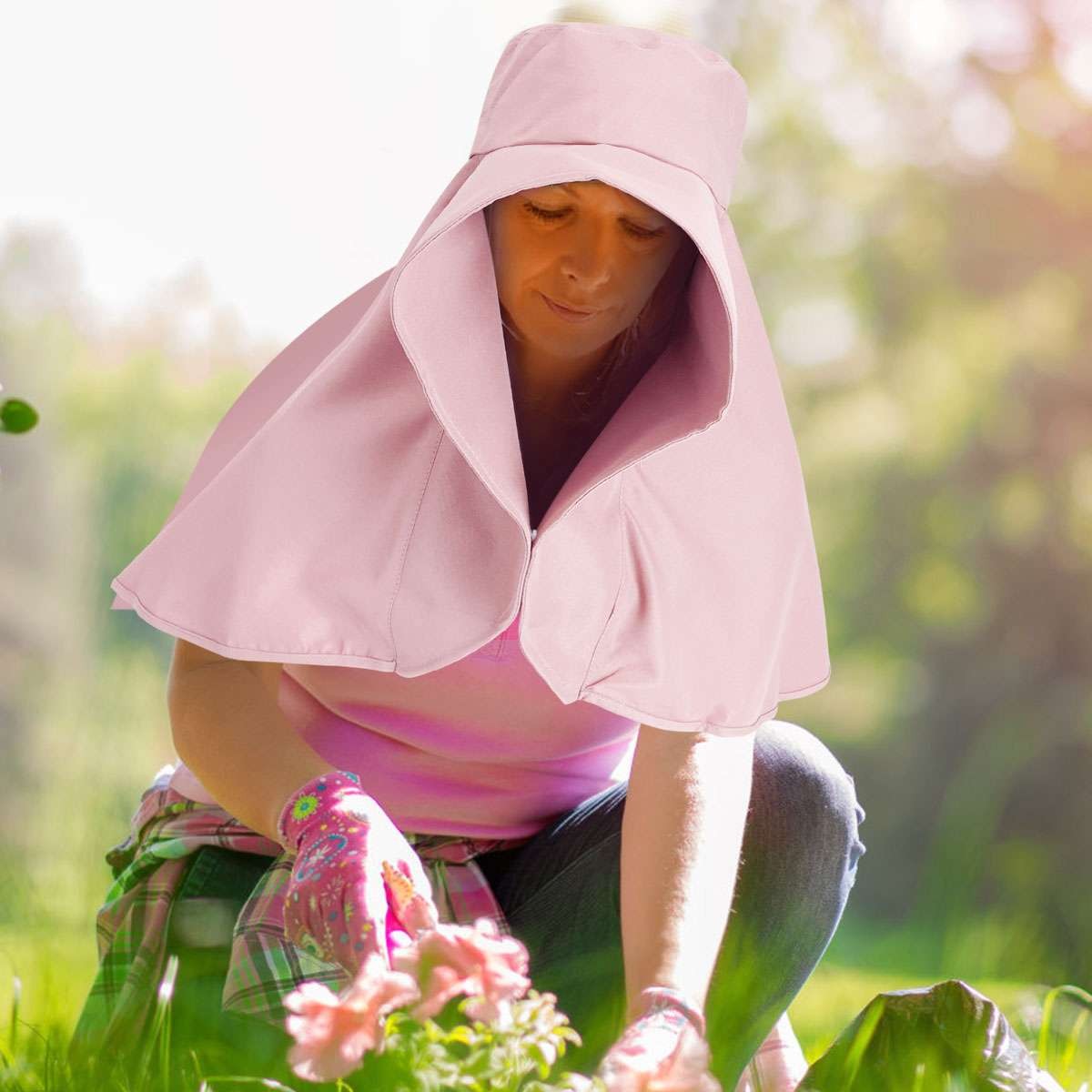 Summer Wide Brim Ponytail Sun Hat With Neck Flap For Women UV Protection Outdoor