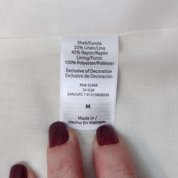 NWT Sophia Vergara Blazer Double Breasted Ivory Linen Blend Lined Womens M