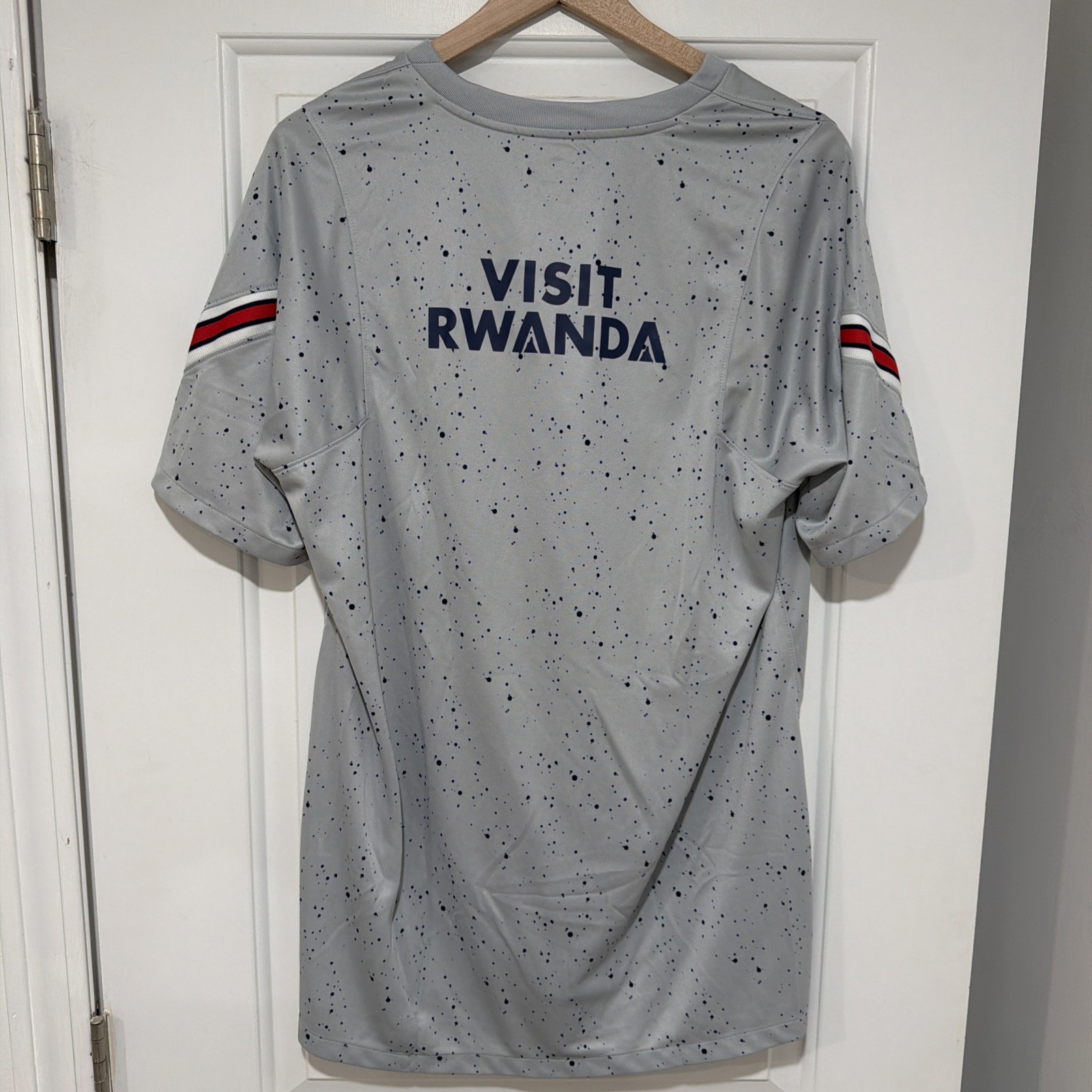 JORDAN PARIS SAINT GERMAIN Shirt Mens XL Gray 21/22 Strike Visit Rwanda PSG