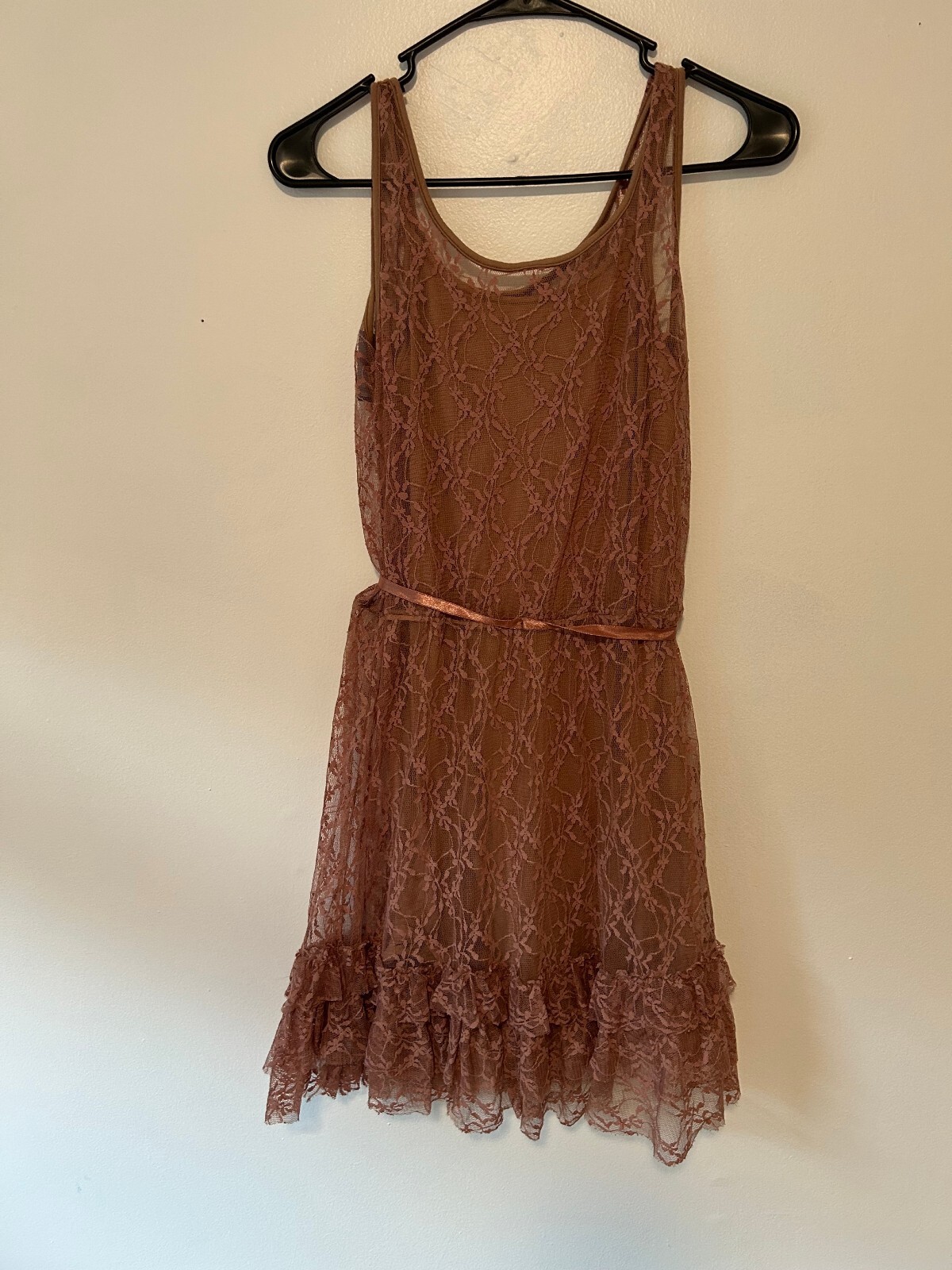 Just Be Vintage Collection Lace Ruffle Mini Dress Y2K Indie Sleaze L