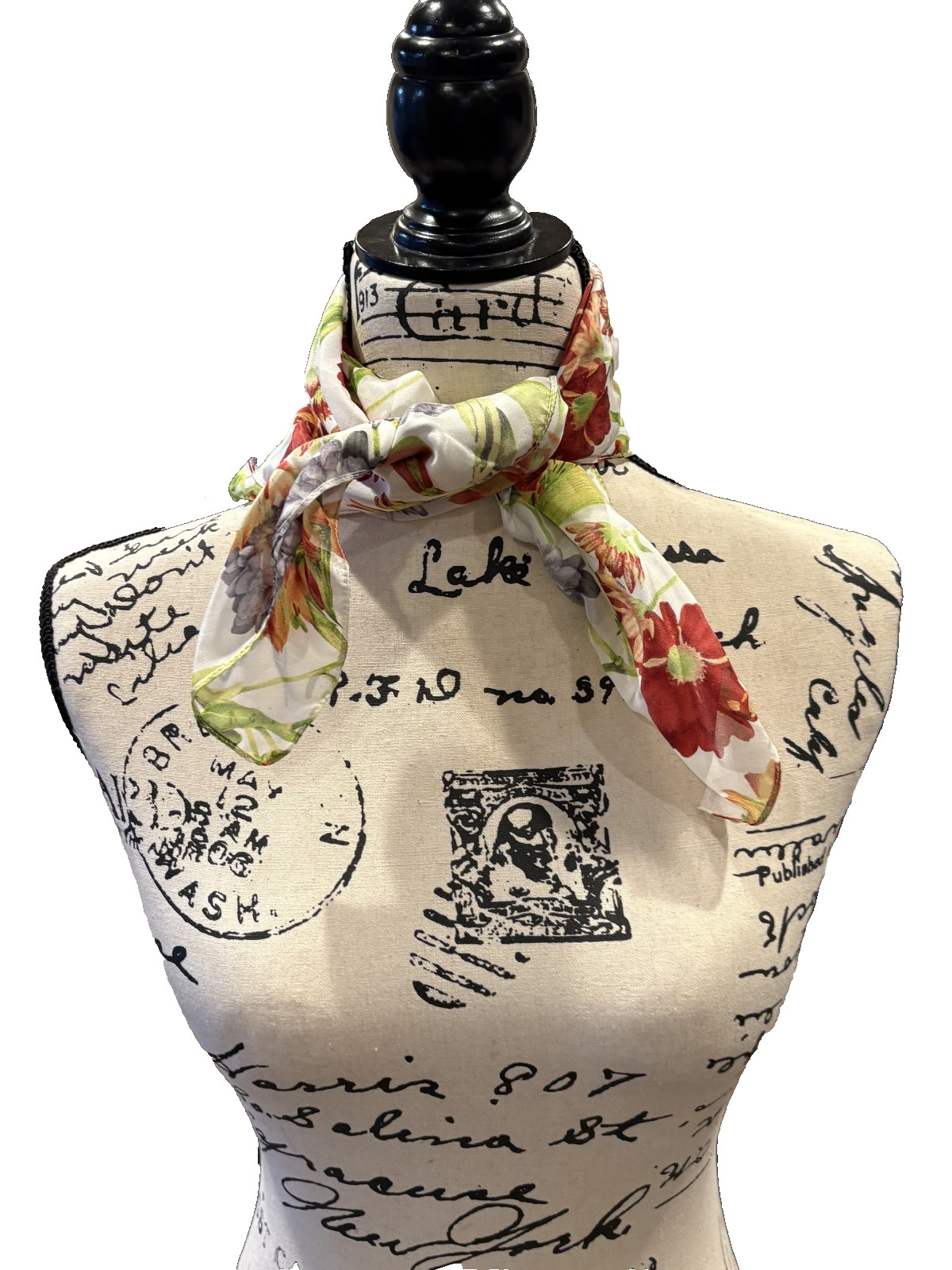 Kenneth Cole Handkerchief Floral Design New York 20″ x 19.5″ All Silk Womens