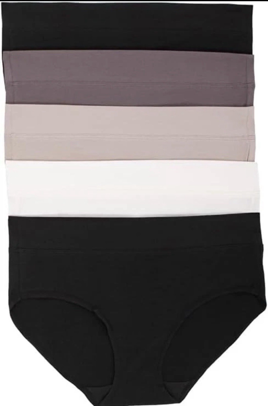 NEW Felina Women’s 5 Pack Full Coverage Hipster Panties Underwear Black/Tan M
