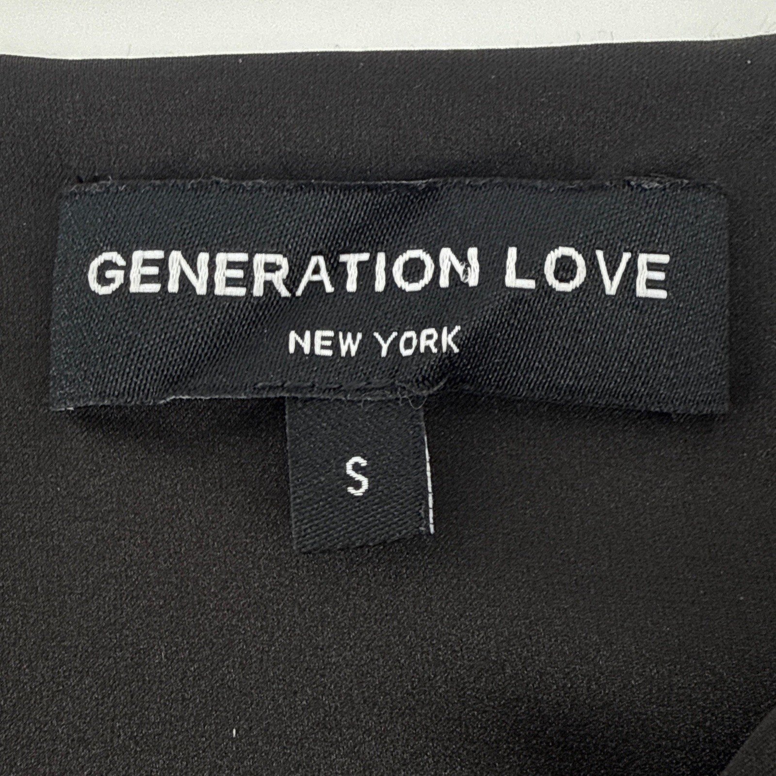 Generation Love Miley Faux Leather Combo Dress Black Draped V-Neck Mini Small