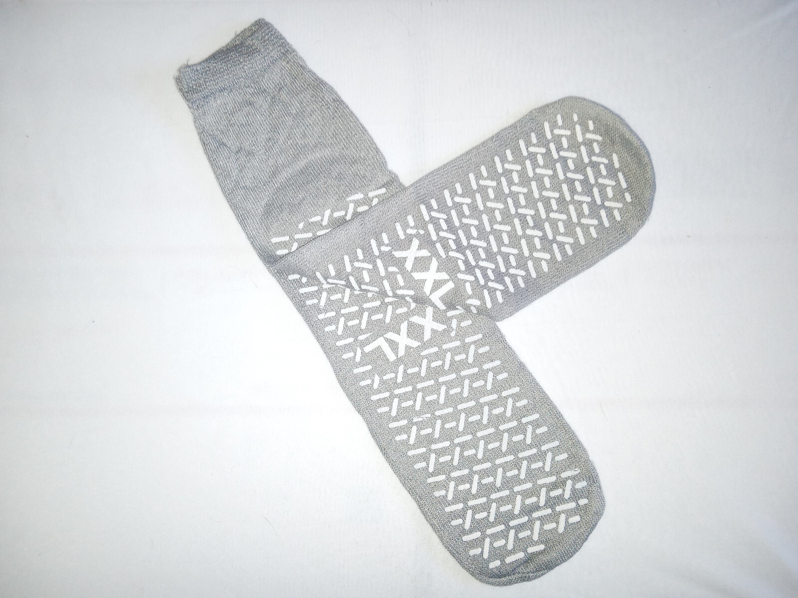 6 Pair Medline XXL Double-Tread Hospital Slipper Socks Gray 2XL Free Shipping!!