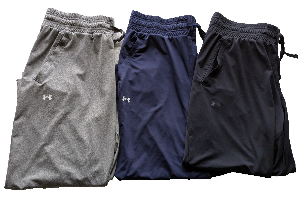 LOT OF 3 Under Armour HeatGear Women’s L Loose Fit Capri Jogger Pants Athletic