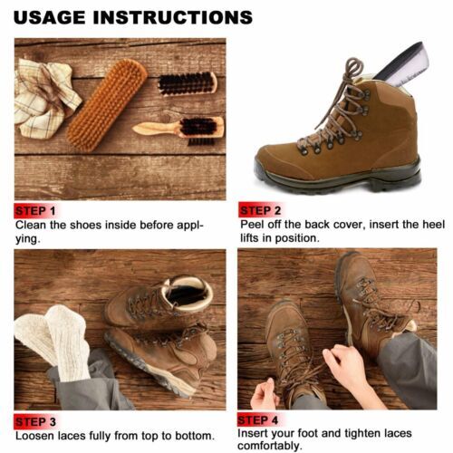 Gel Shoe Insole Invisible Height Increase Heel Lift Taller Insert Pad Silicone