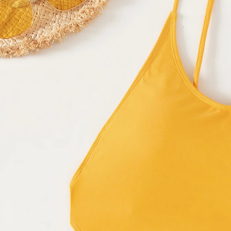 Womens Sexy Thong One Piece Swimsuit High Cut Out Monokini String Bathing Suits