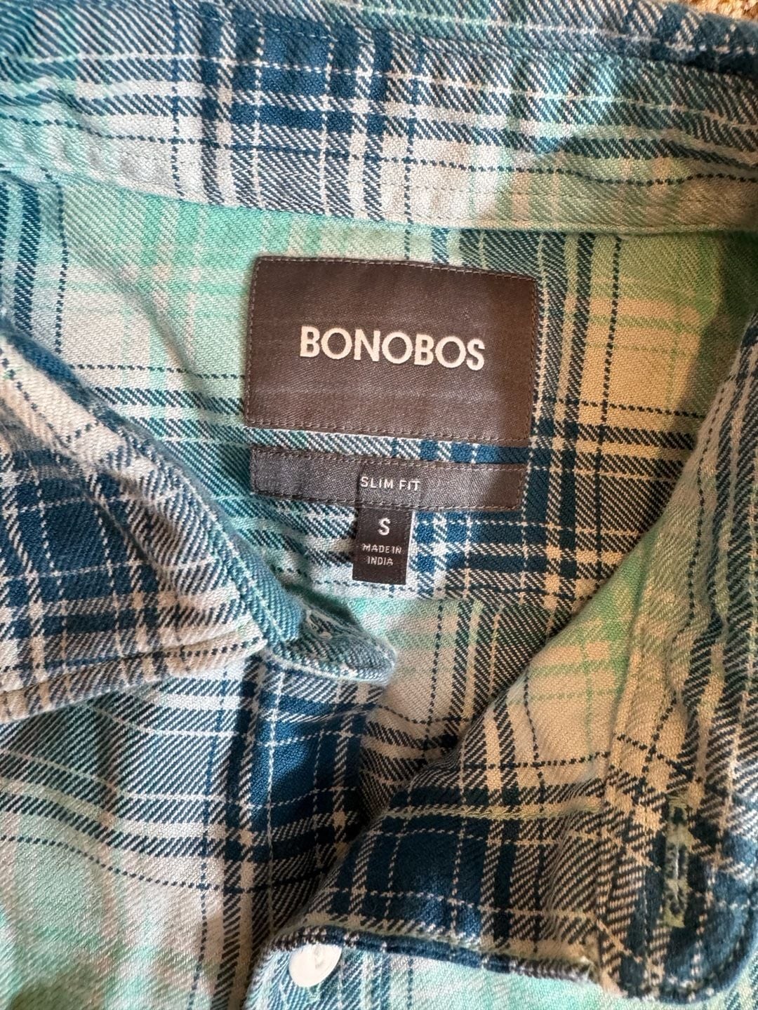Bonobos Slim Fit Navy and White Check Dress Shirt