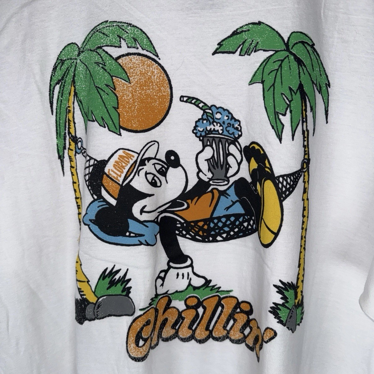 Disney Vintage Mickey Mouse Florida Chillin T Shirt Size XXL 2XL Rare NWT