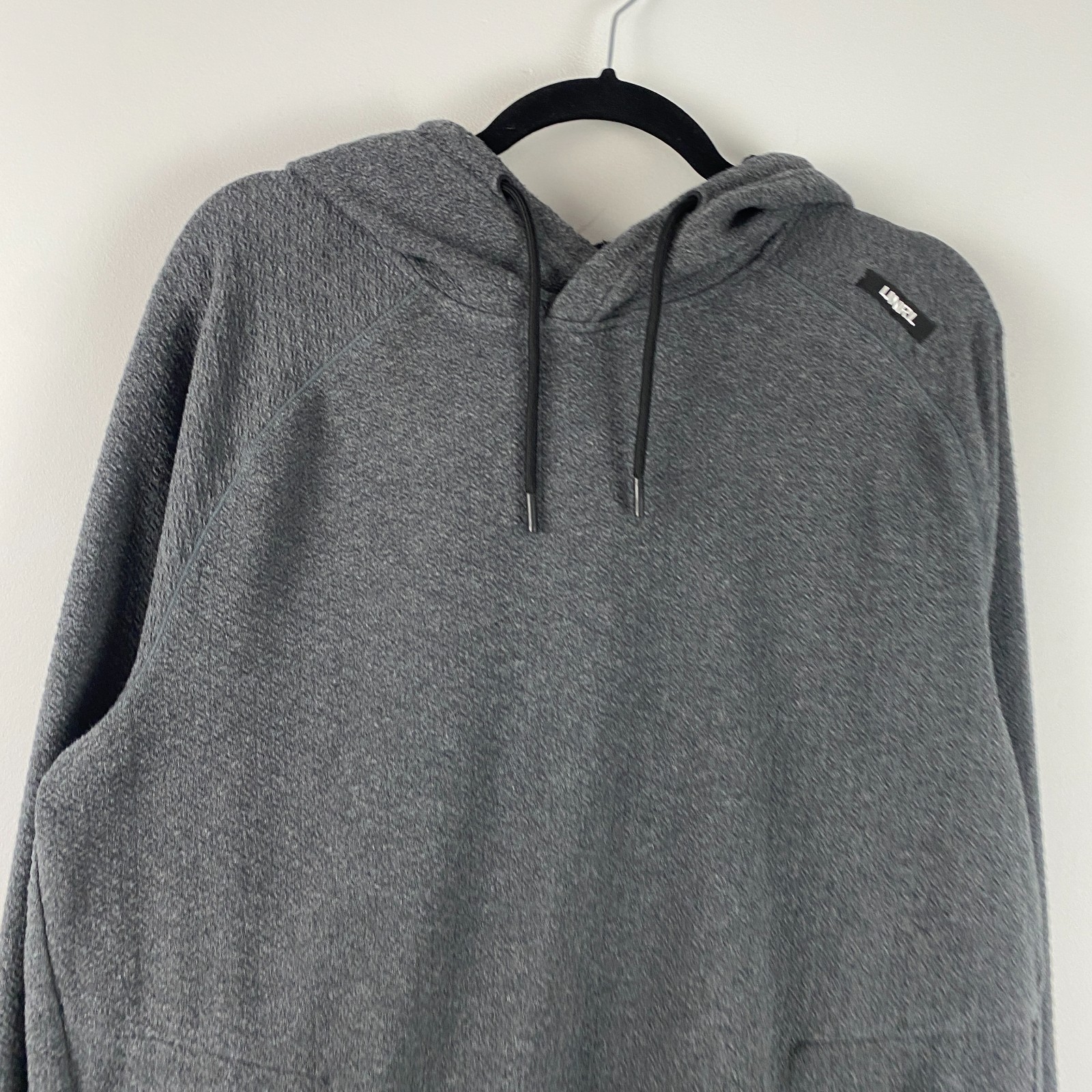 UNRL Elevation Hoodie Large Heather Gray Large Textured Cotton Blend Stretch