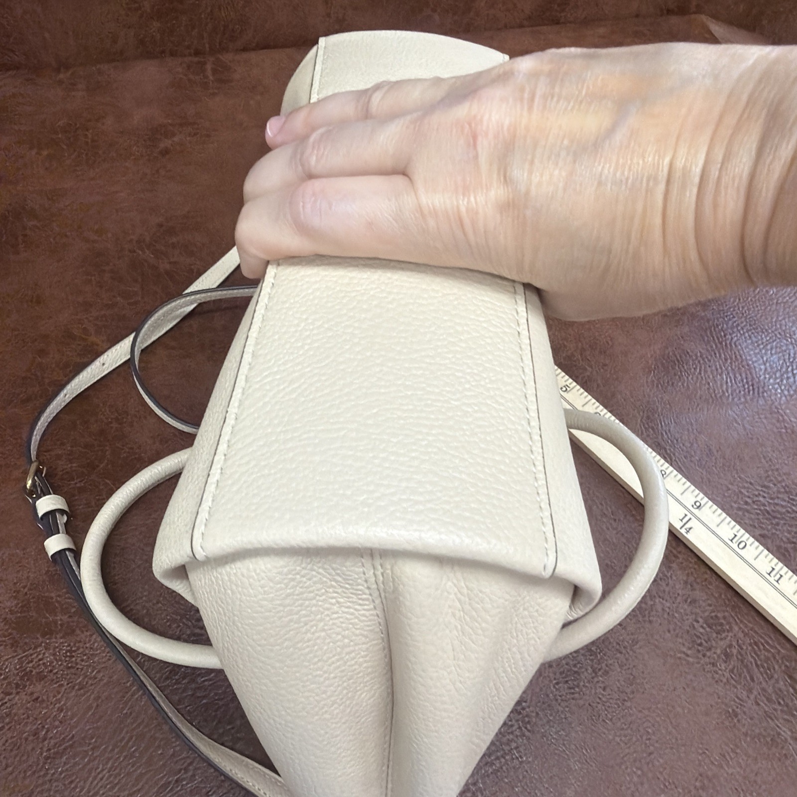 COACH ELISE Ivory Pebbles LEATHER CROSSBODY 79316 SATCHEL CONVERTIBLE