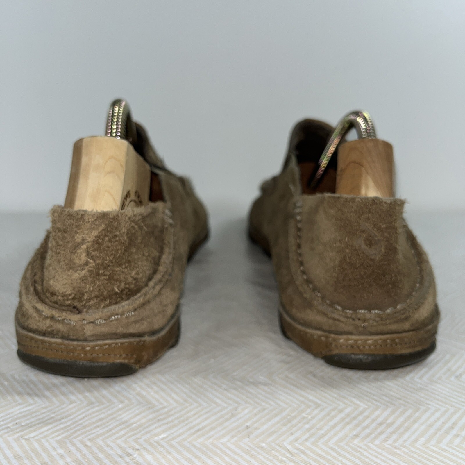 OluKai Mens Moloa Kohana Brown Tan Nubuck Leather Shoes Sz 11 Loafer 10184-1010