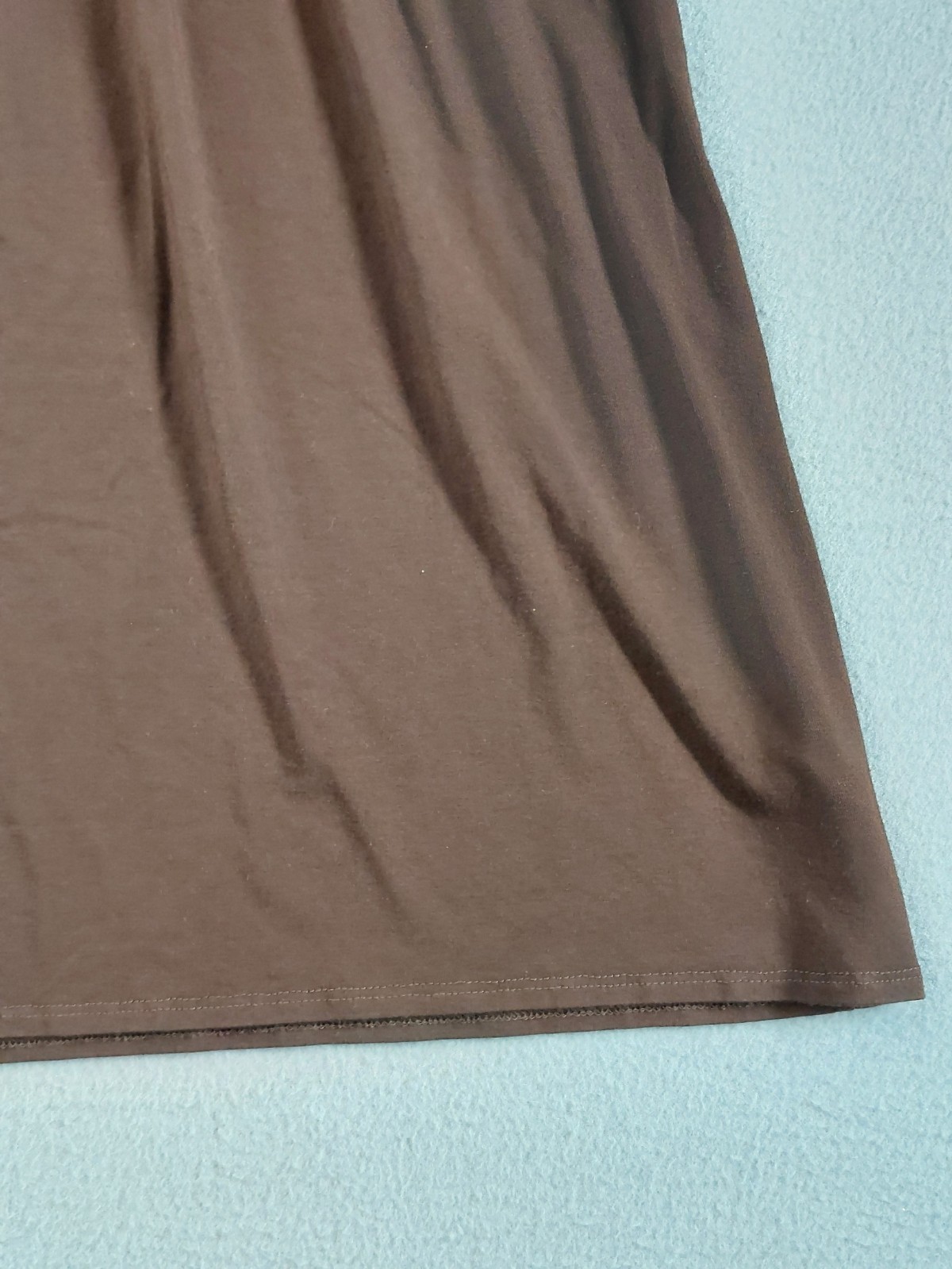 Style&Co Women Tunic Top M Brown Empire Waist Scoop Neck Short Sleeve Casual
