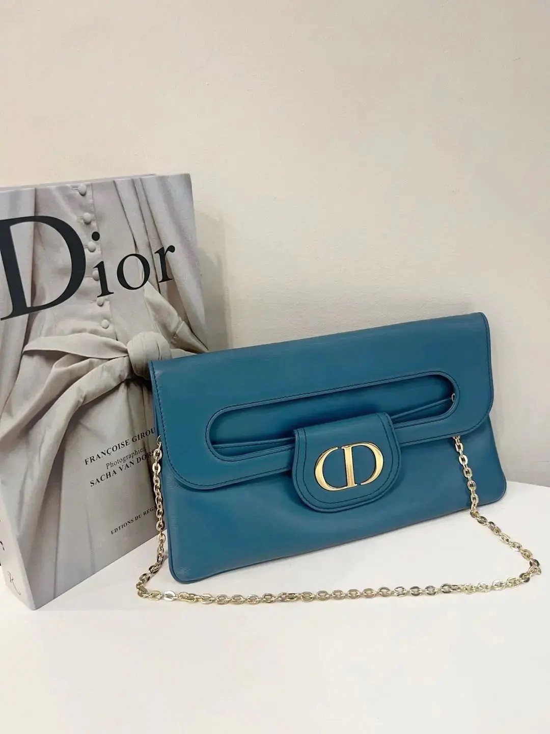 Dior Pre-Owned Authentic Crossbody Bag Blue 28*16 Free Tracked Shipping